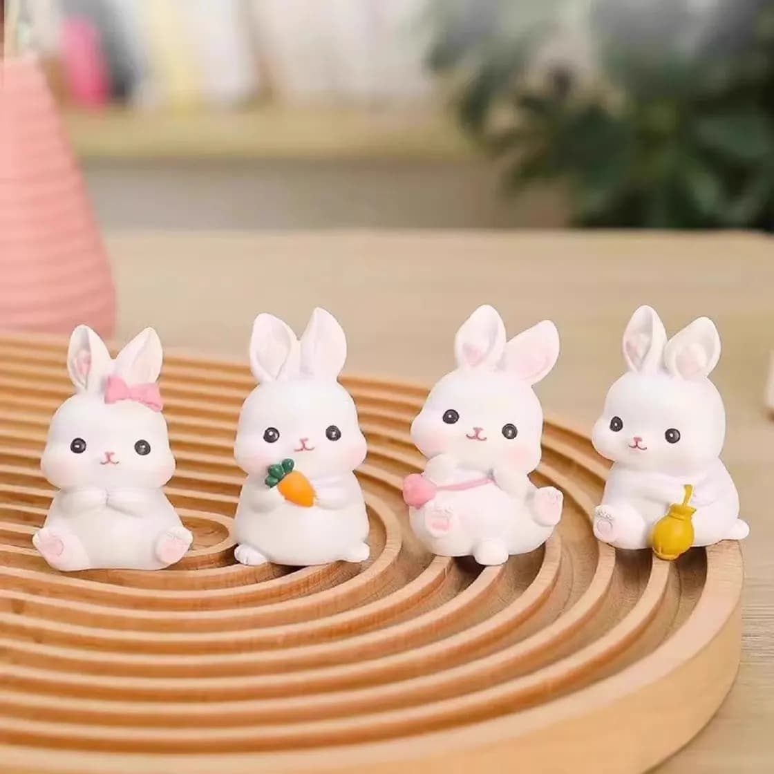 Adorabile Coniglio Cartone Animato in Cesto, Ornamento in Resina Animale della Foresta, Coniglio Grezzo, Regalo di Compleanno, Decorazioni per Oli Essenziali e Pasticceria