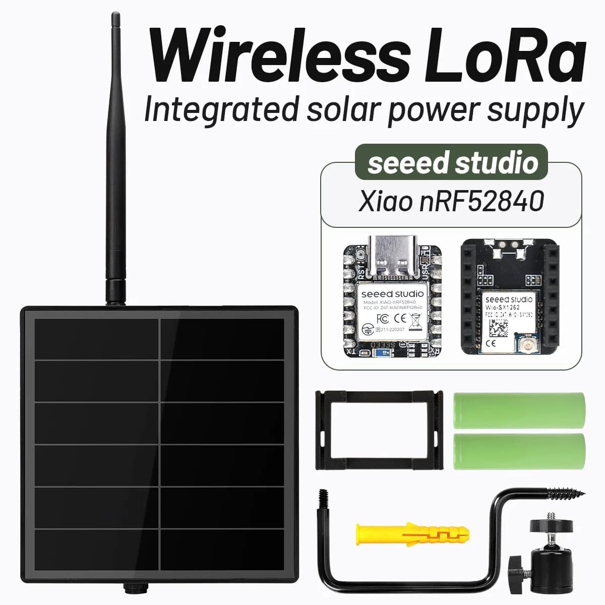 Kit Pannello Solare D5L-S1 5W con Modulo LoRa Seeedstudio Xiao nRF52840+SX1262 Integrato, Compatibile con Meshcore Meshtastic Solar Node