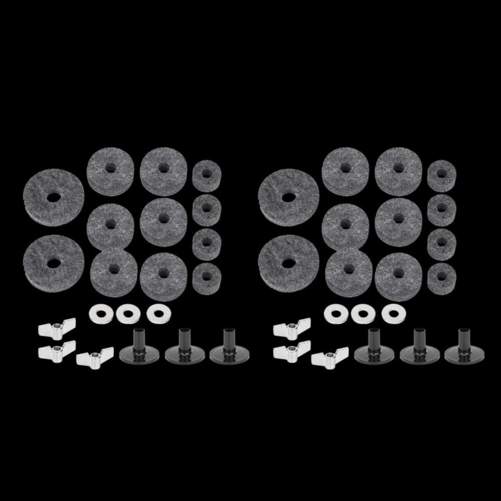 42pcs Non-Slip Drum Felt Pad Kit Grey+Silver+Black Felt + Plastic + Metal Drum Hardware Accessories