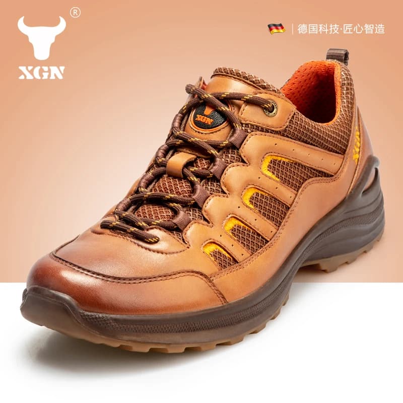XGN Scarpe da trekking in pelle bovina Stivali da caccia impermeabili da uomo Stivaletti tattici da combattimento nel deserto Scarpe da ginnastica da trekking casual alla caviglia da donna