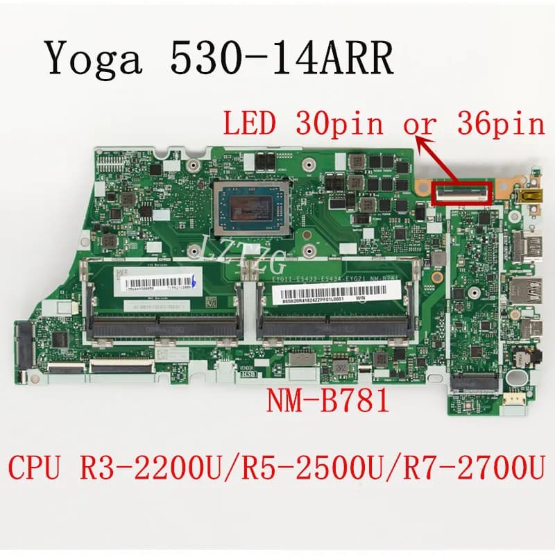 NM-B781 Per Lenovo Ideapad YOGA 530-14ARR Flex 6-14ARR Scheda Madre Del Computer Portatile CPU R3-2200U/R5-2500U/R7-2700U Testato Al 100% OK