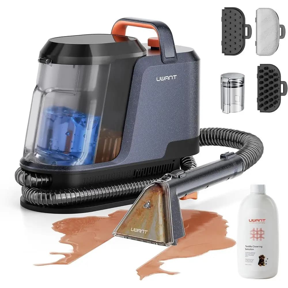 Pulitore Portatile ad Alta Pressione per Tappeti e Rivestimenti, 18Kpa per Auto, Animali Domestici e Tappeti con Strumenti di Pulizia e Set per Rimozione Macchie