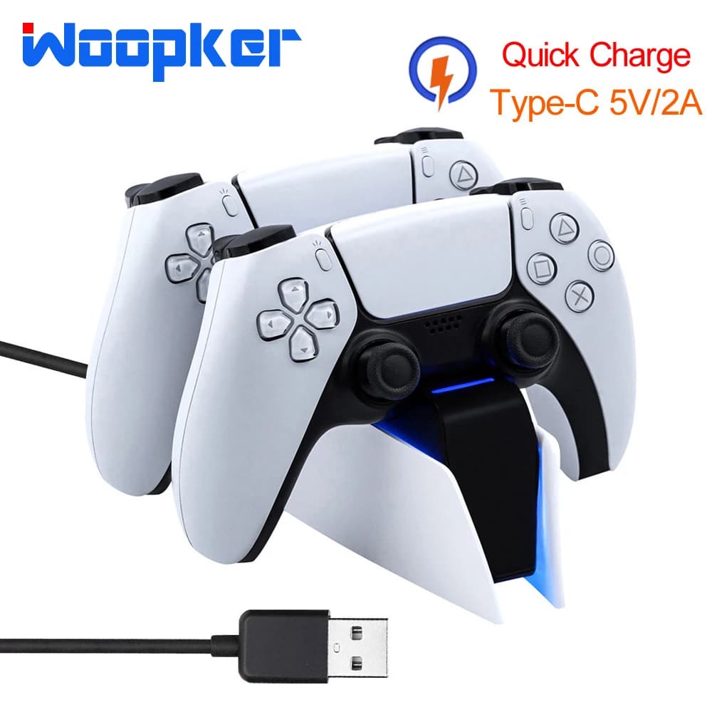 Dock per caricabatterie doppio rapido per stazione dock Sony PS5 Ricarica sicura USB tipo C per accessori di gioco controller PlayStation 5