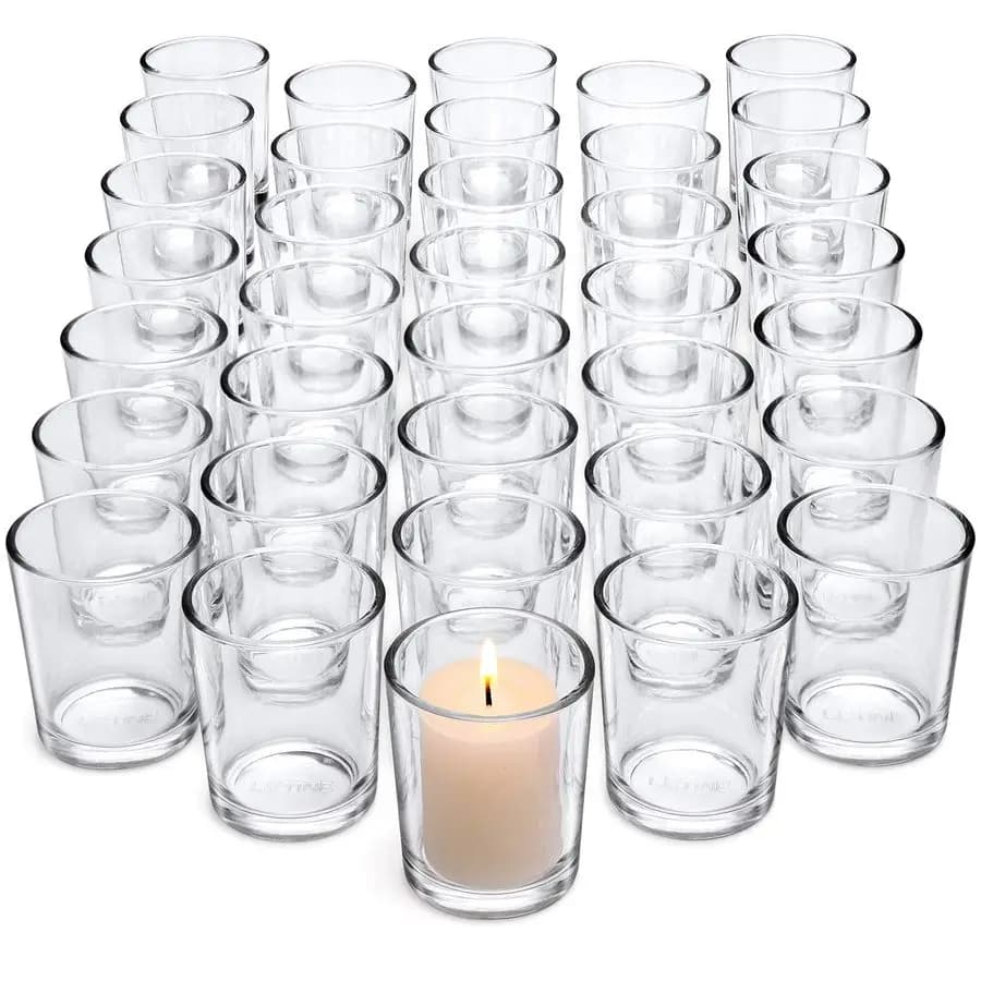 Pack of 72 Votive candle holders Designed for Wedding Decorations, Glass candle holder and Tea Light candle holder, Christmas candle holder