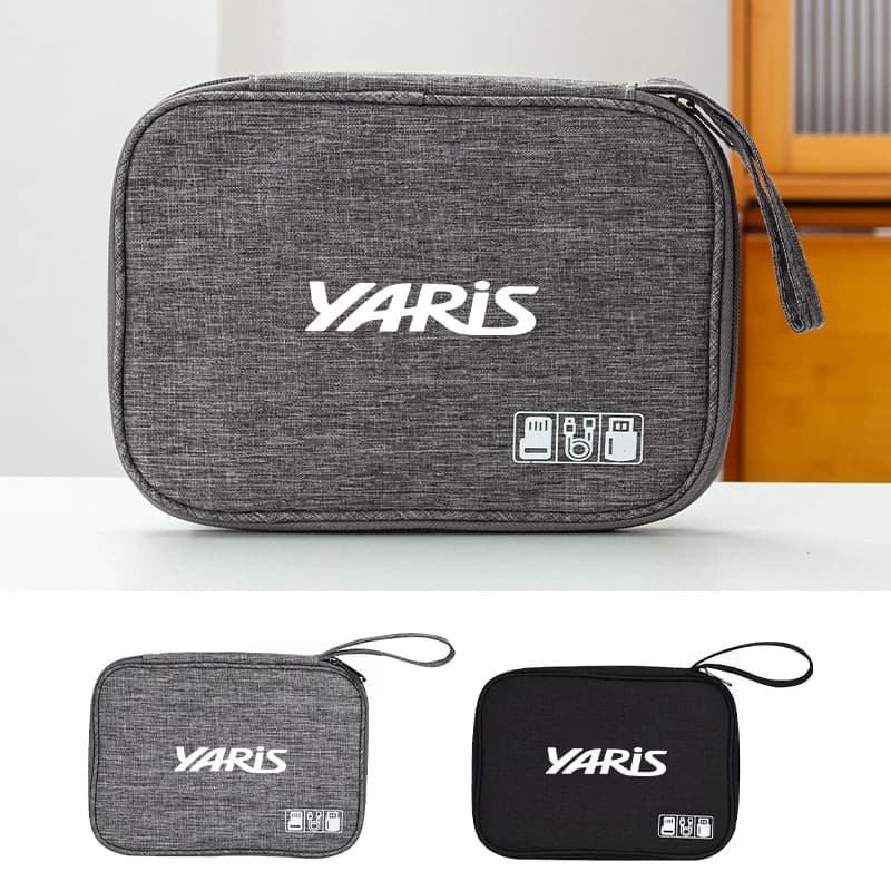 Cavo dati per auto Borsa portaoggetti Borsa organizer da viaggio impermeabile Caricatore USB DataLine per Toyota YARIS Crown Corolla L Auris C-HR Hilu