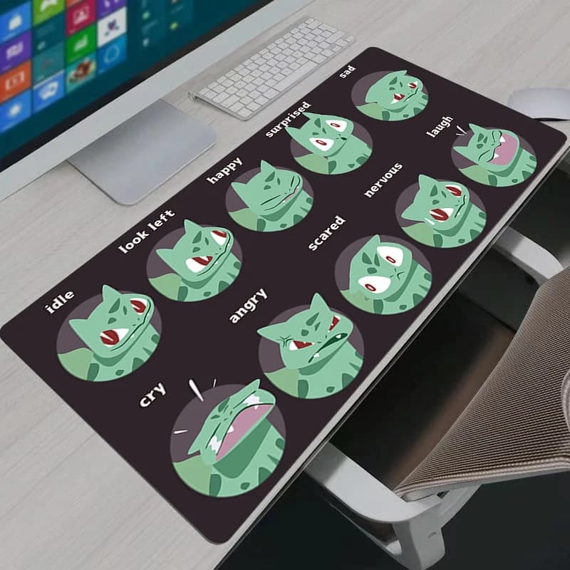 Tappetino per Mouse da Gaming Extra Large, Tappeto per Tastiera Computer con Motivo Pokemon Pikachu, Antiscivolo in Gomma per Laptop e Scrivania