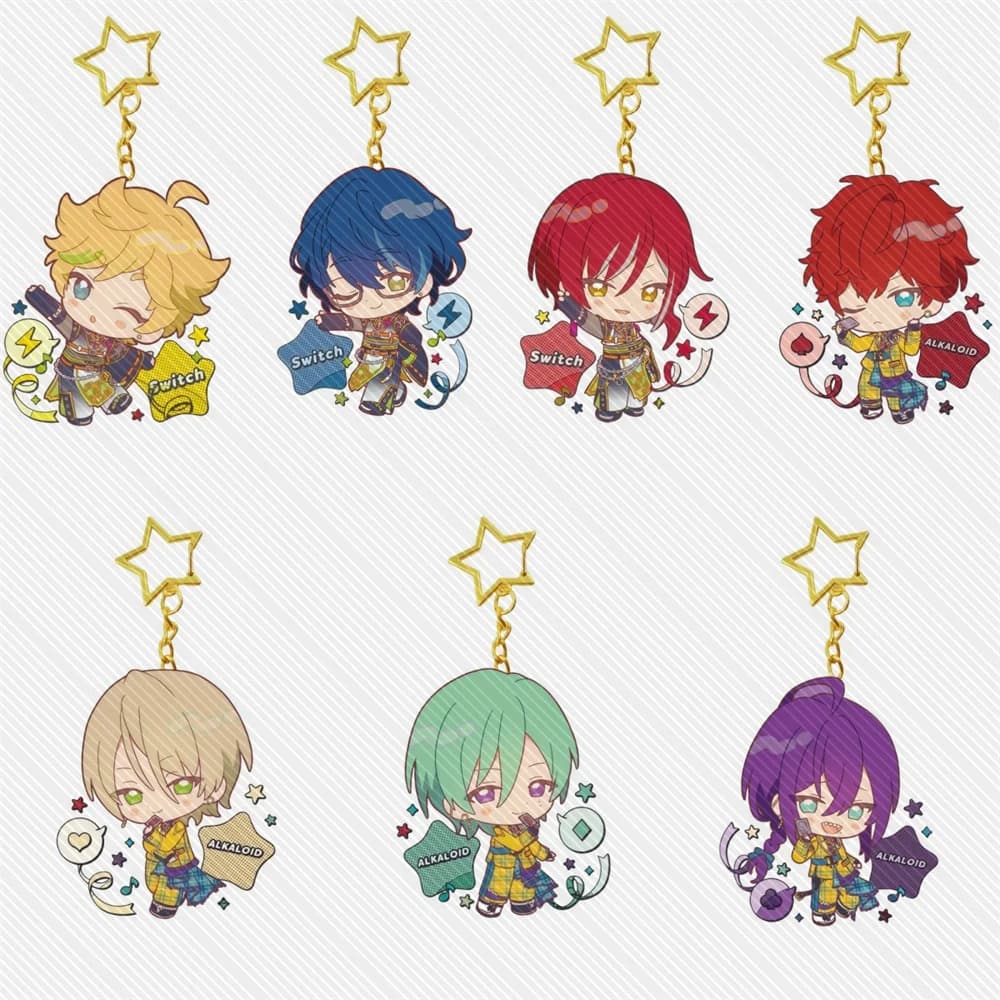 Gioco da 6 cm Ensemble Stars!! Portachiavi in acrilico con supporto, modello decorativo da scrivania, personaggi cosplay, ornamenti, accessori, ottimi regali di Natale