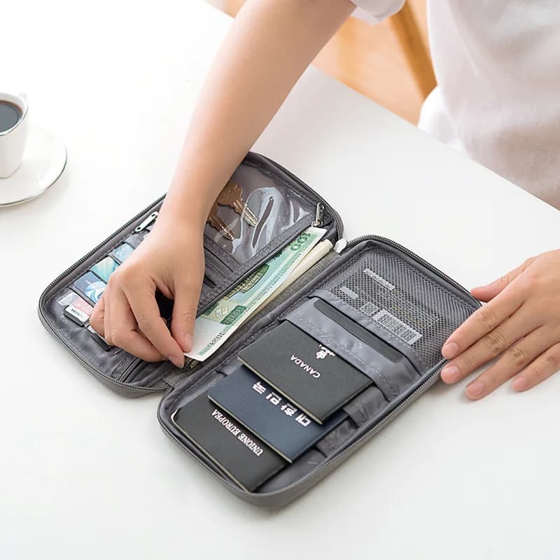 Porta passaporto impermeabile portafoglio da viaggio portafoglio multifunzionale per carte di credito borsa portaoggetti portatile per documenti nuovo