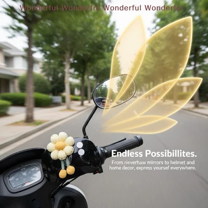 Decorazione a forma di girasole per casco da moto, 1 pezzo, grazioso fiore decorativo per specchietto retrovisore del casco da bici, per adolescenti e adulti
