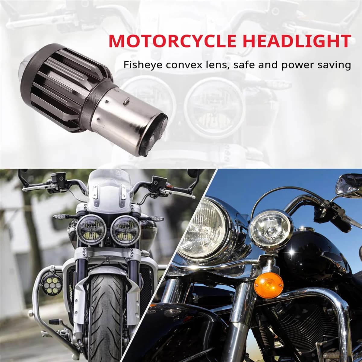 # 645A H6 BA20D Lampadine per mini proiettori LED per moto Dual Colors ATV E-Bikes (Nero)