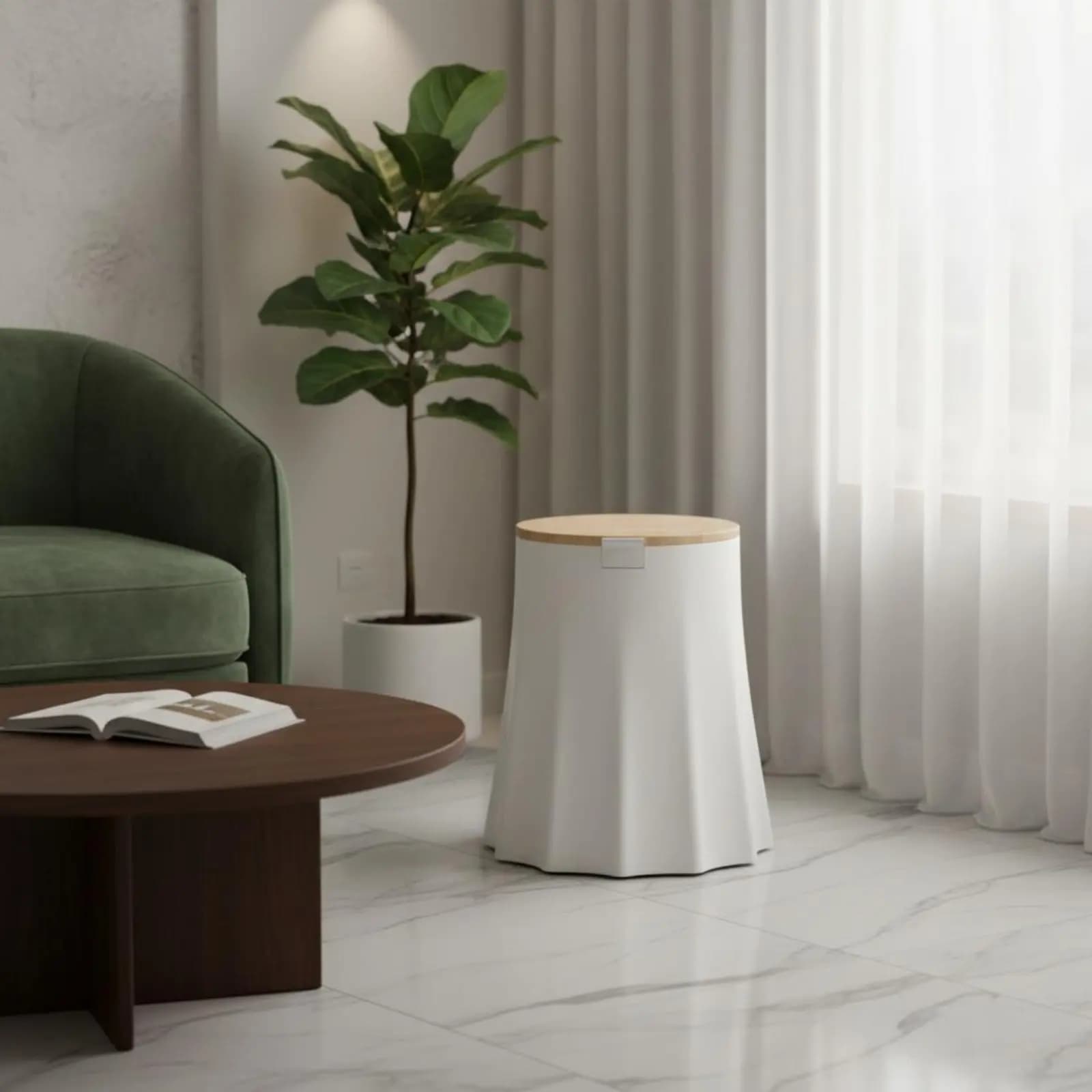 Cestino per Rifiuti con Coperchio, Design Moderno, Contenitore Anti-ribaltamento per Animali Domestici, Bidone della Spazzatura in Plastica Facile da Pulire, Cestino Anti-ribaltamento