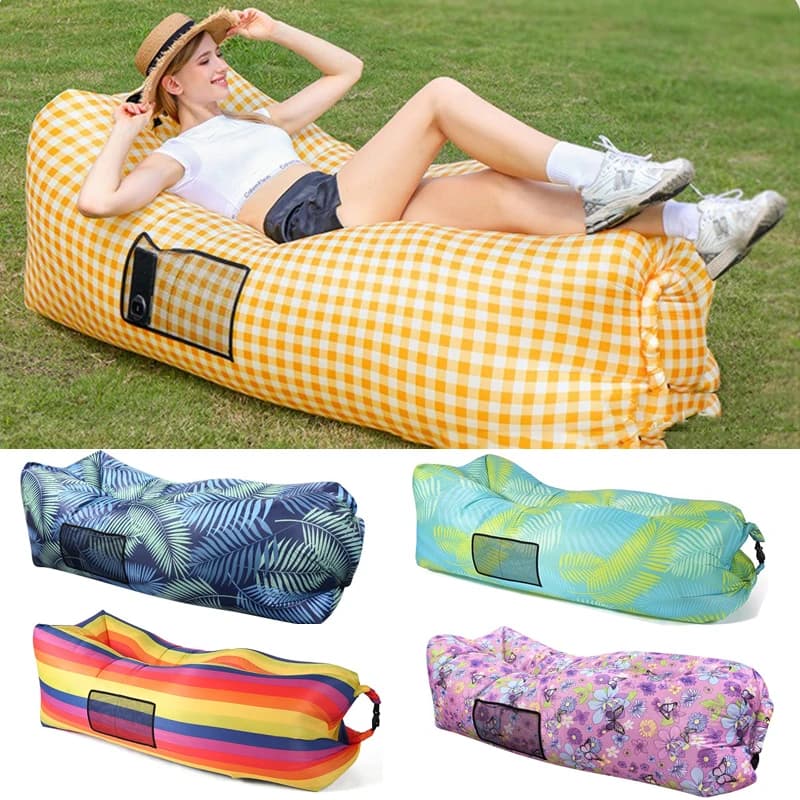 Divano Gonfiabile da Campeggio Esterno, Letto Gonfiabile Portatile, Divano Lounge per Festival Musicali e Spiaggia, Sacco a Pelo Gonfiabile Rapido