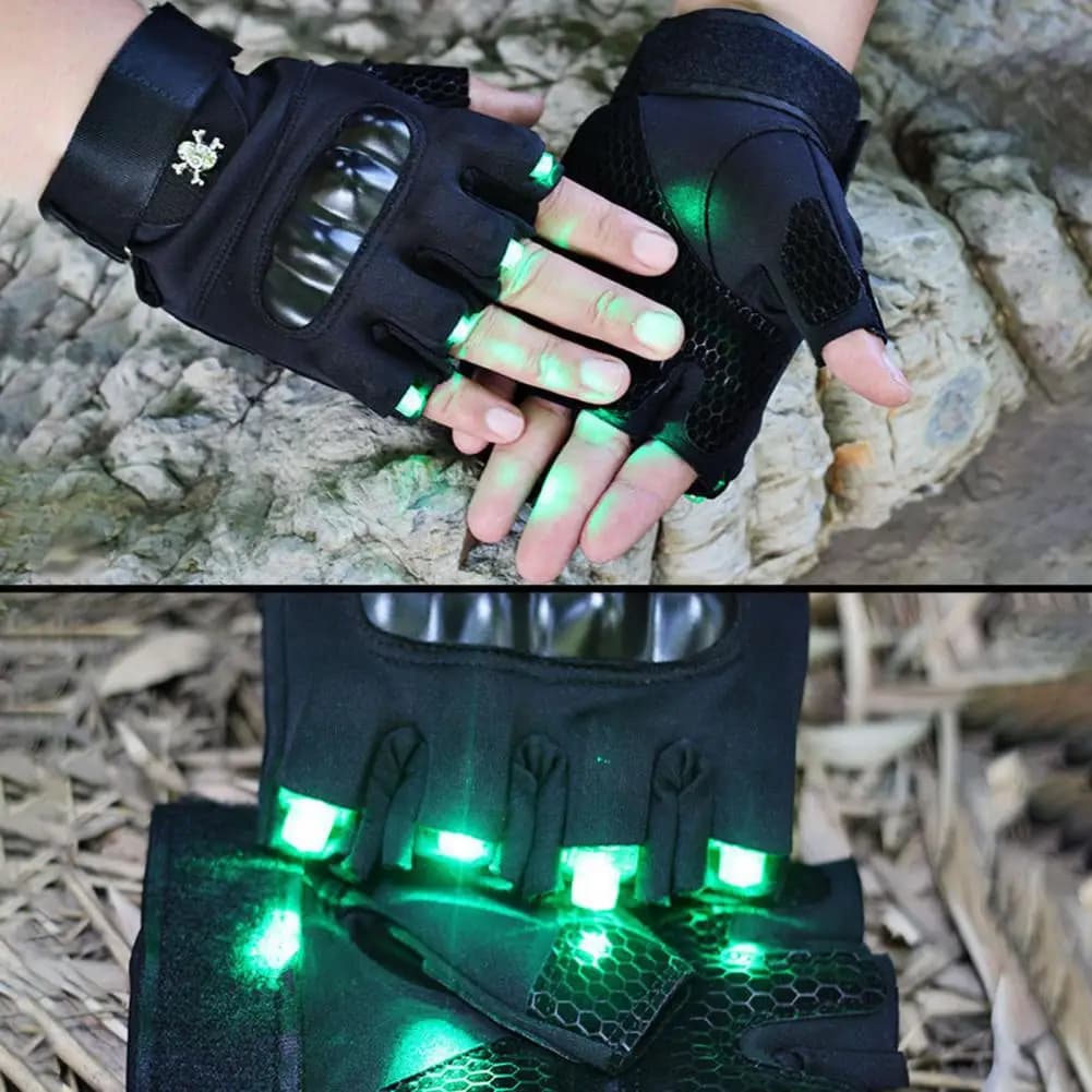 1 paio di guanti a LED per uomo donna campeggio all'aperto pesca notturna esca ciclismo corsa torcia guanti durevoli riparazione lavoro regalo