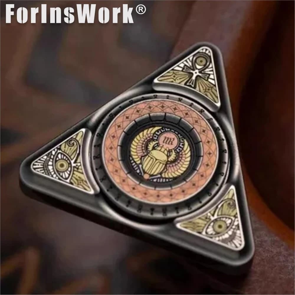 Blacktopworks Materiale in titanio Soyoung Intaglio a mano Spinner Giocattoli sensoriali Giocattoli da scrivania