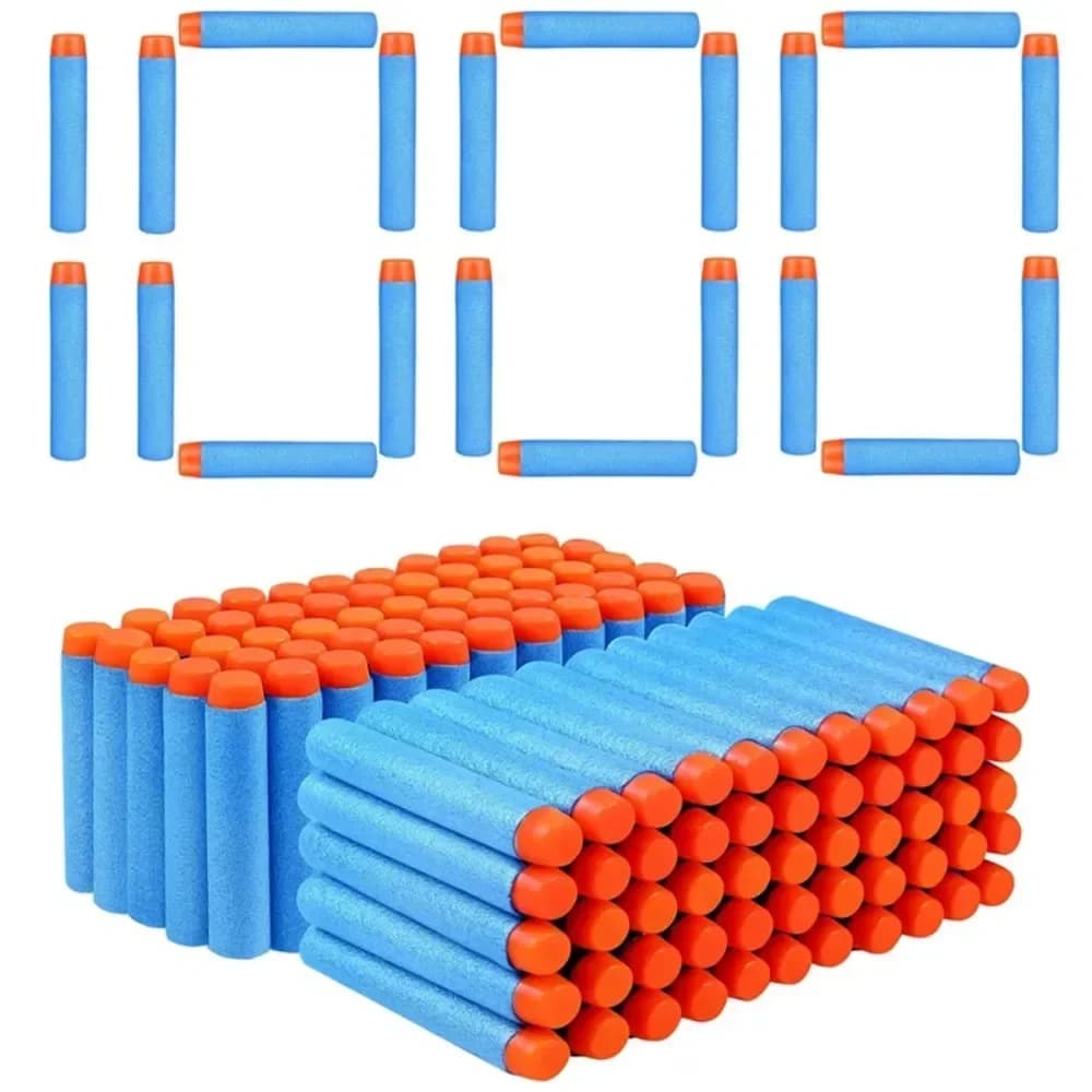 1000-50 Pezzi W6-Azzurro Cielo Proiettili Solidi a Testa Rotonda 7,2 cm per Blaster Serie Nerf, Ricariche Dardi, Accessori per Pistole Giocattolo per Bambini