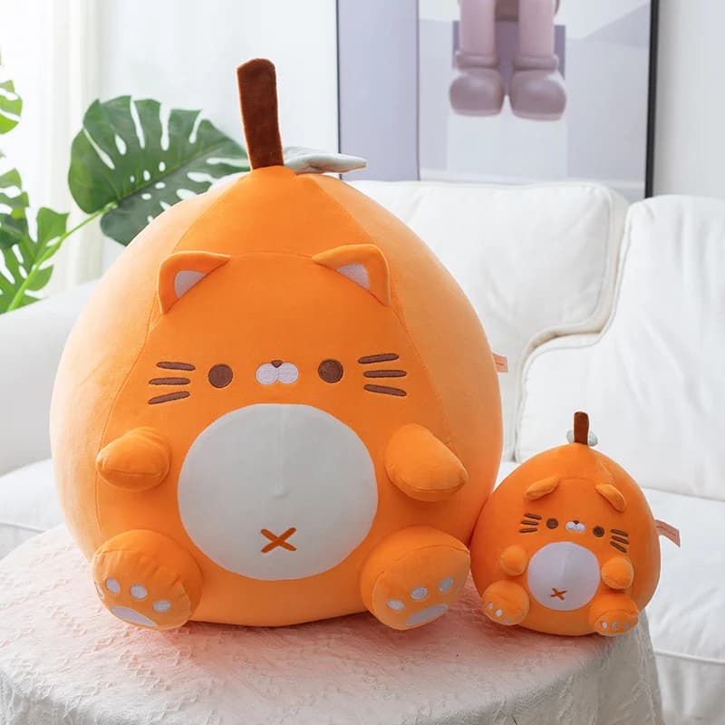TreasuringU Giocattoli di peluche per gatti arancioni Simpatici animali dei cartoni animati Cuscini di peluche per gatti Bambole di peluche Cuscino morbido per divano