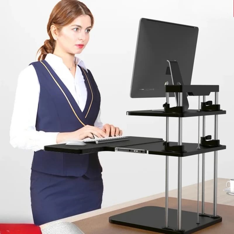 Convertitore da scrivania in piedi regolabile: piattaforma elevatrice ergonomica per postazione di lavoro per computer, supporto posturale per ufficio domestico Sit-Stand