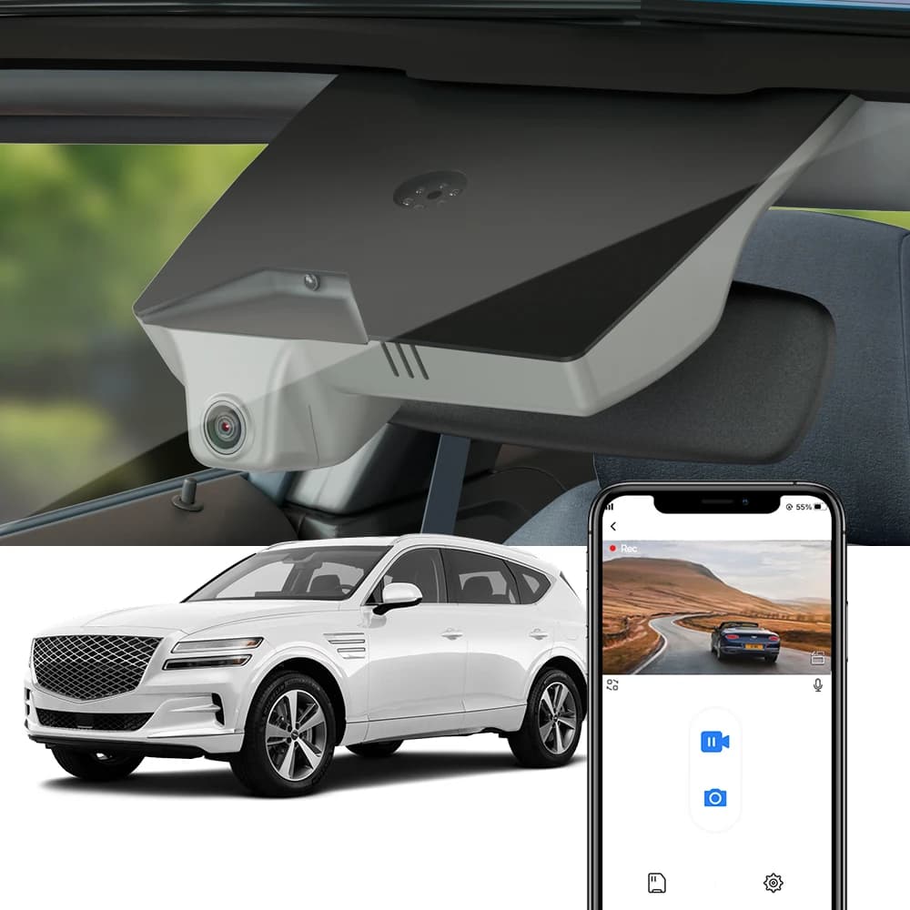 Dashcam per auto 4K per Genesis GV80 2021 2022 2023 2024 2025 2026, FITCAMX 2160 Telecamera per auto wireless LHD per Genesis