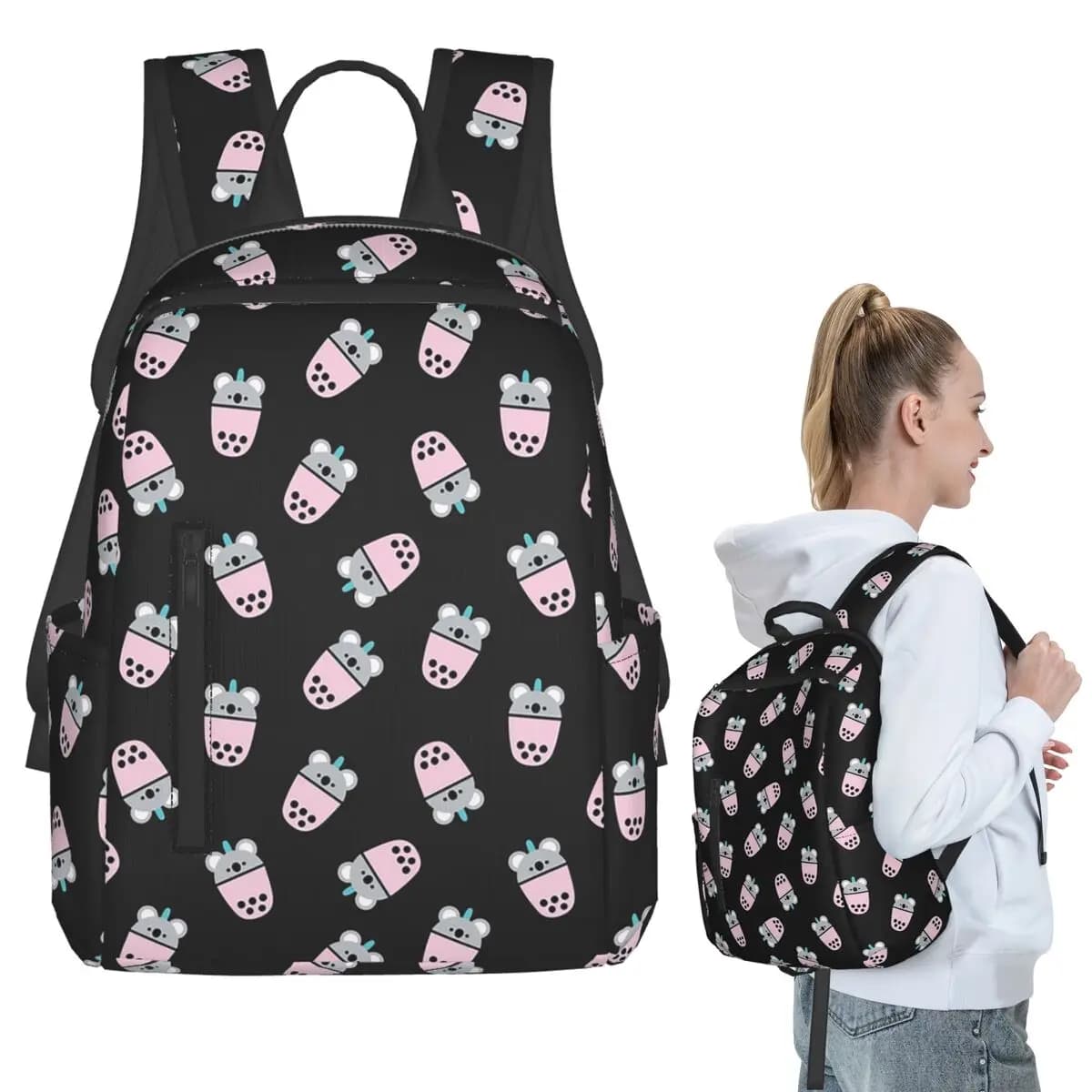 Zaino rosa Boba Koala, borsa per libri per studenti, borsa da scuola per bambini, borse a tracolla per laptop, ragazzi e ragazze