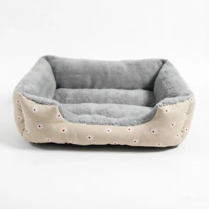Cuscino Caldo in Peluche per Cani e Gatti, Divano per Animali Domestici con Stampa Floreale, Tappetino Antiscivolo Lavabile per il Sonno degli Animali