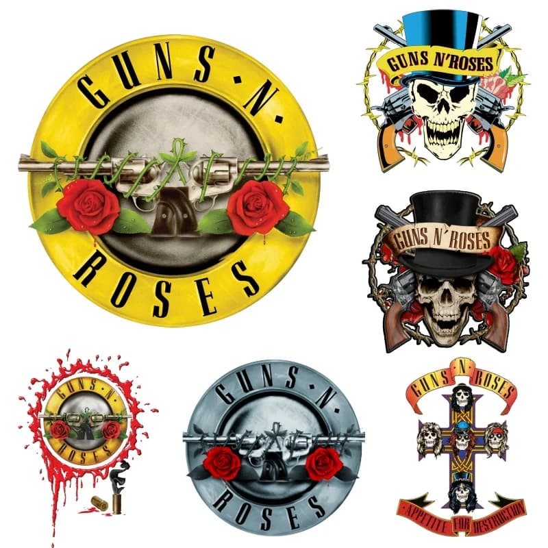 Patch termoadesive Rock Band Gun N Roses per vestiti, adesivi termici fai da te per magliette, da stirare su giacche da donna, applicazioni moda.