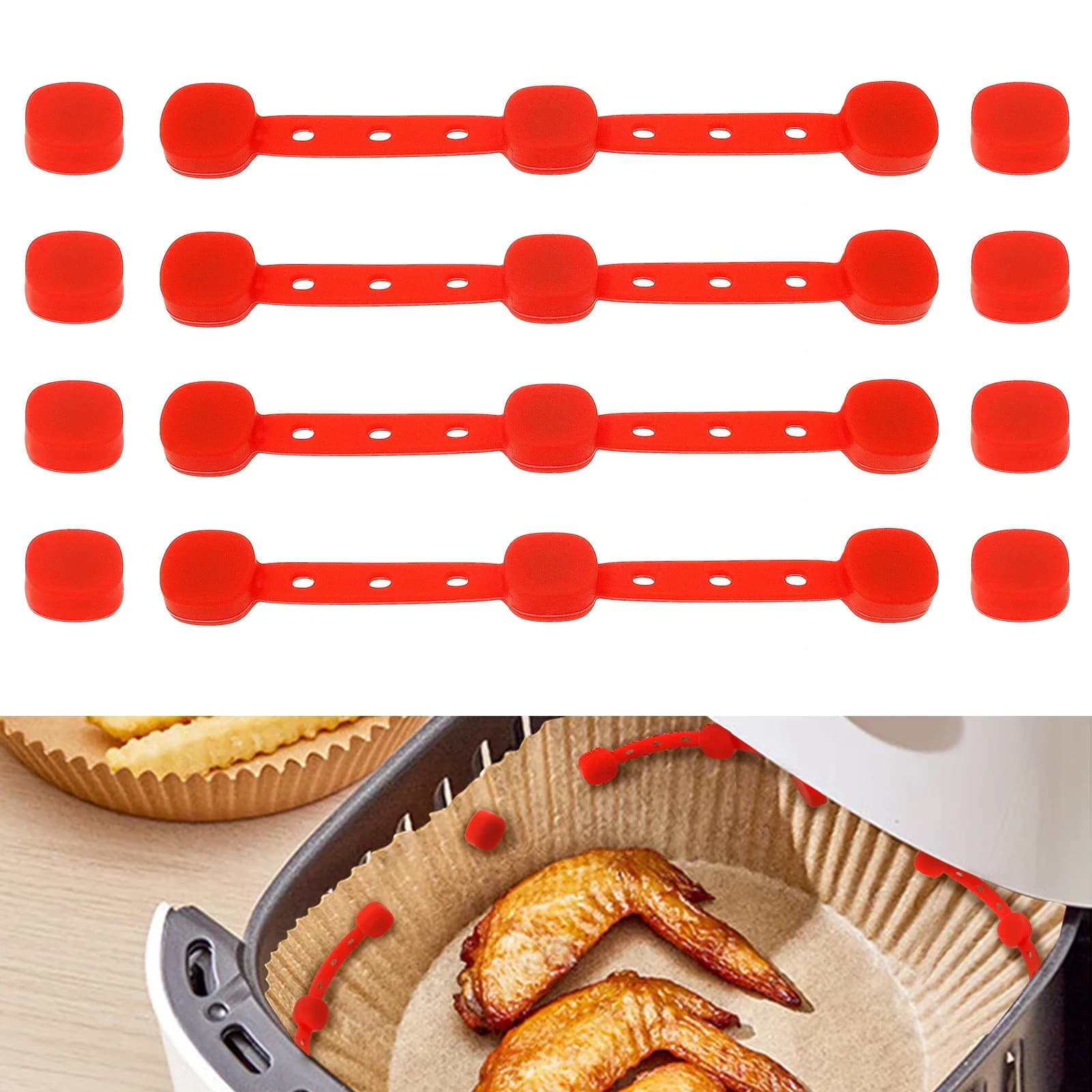 Air Frying Oven Paper Magnets, Silicone Magnetic Buckle, Air Frying Accessories, Card Holder, Spare Parts, Prevents Paper Application