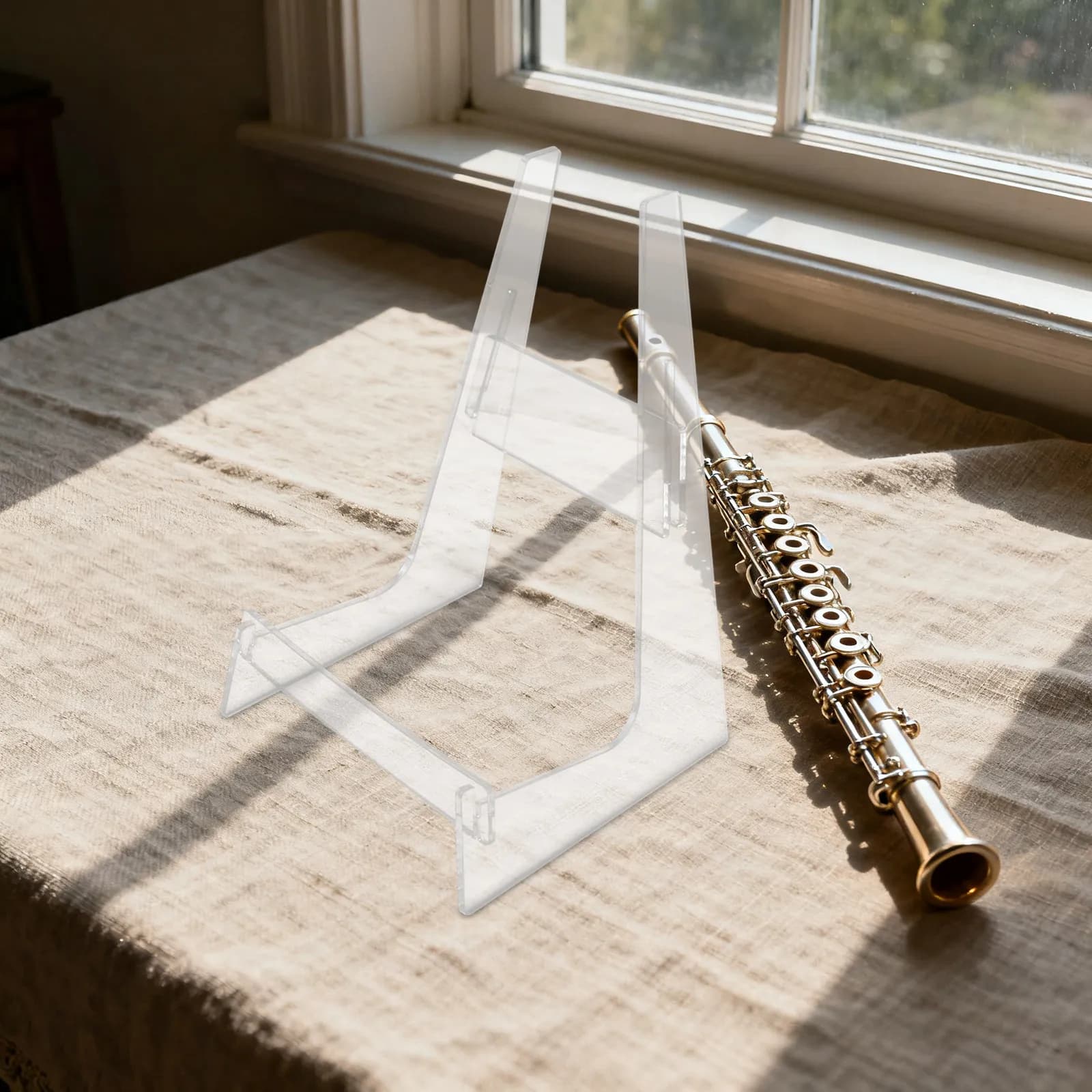 Supporto per Chitarra Trasparente in Acrilico, Espositore da Pavimento Staccabile per Ukulele, Basso, Violino, Strumenti Musicali, per Studio e Casa