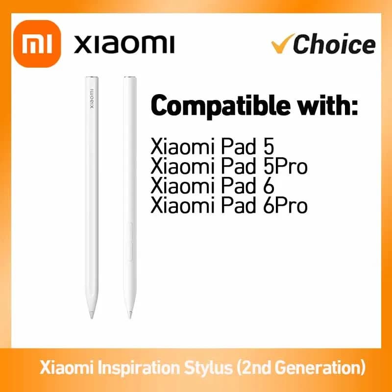 Xiaomi Stylus Pen 2 per Mi Pad 5/6/5Pro/6Pro, 4096 Livelli di Pressione, Ricarica Rapida 150 Ore, Bassa Latenza, Magnetico 26 ° Consiglio
