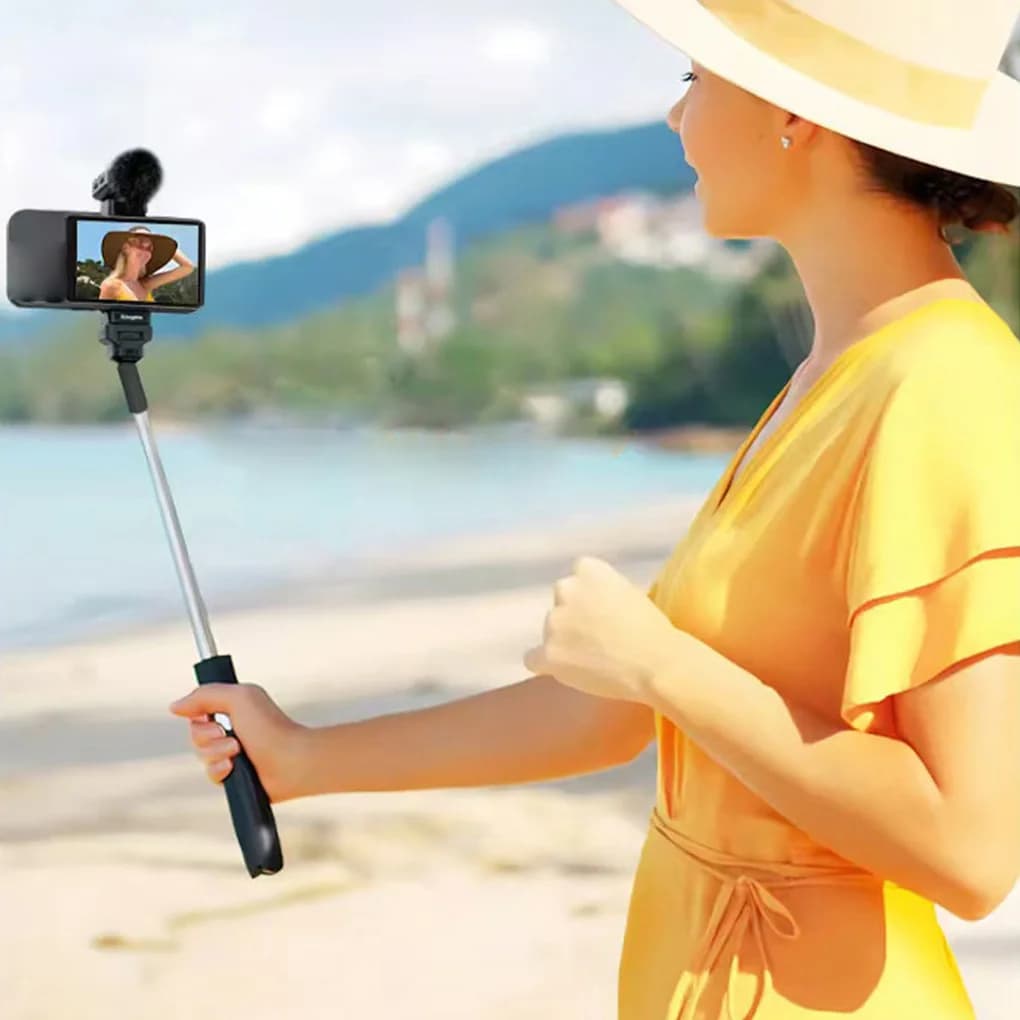 Proiettore per schermo monitor Vlog magnetico posteriore Foto Video Selfie Stick Telecomando Selfie Streaming live per iPhone Android