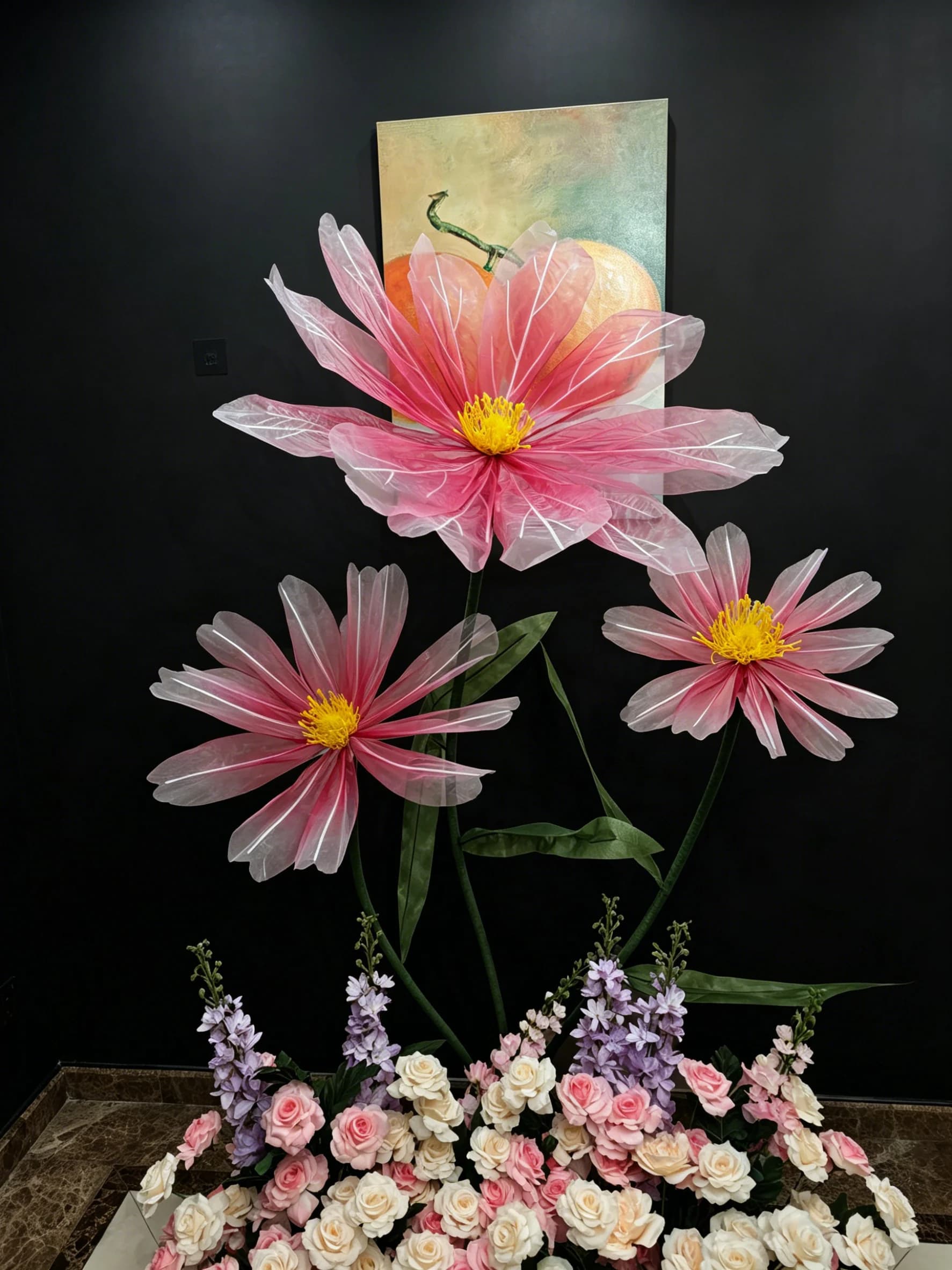 Fiori Artificiali in Seta per Scenografie Matrimoniali, Decorazioni per Vetrine, Ornamenti Floreali con Supporto per Palcoscenico
