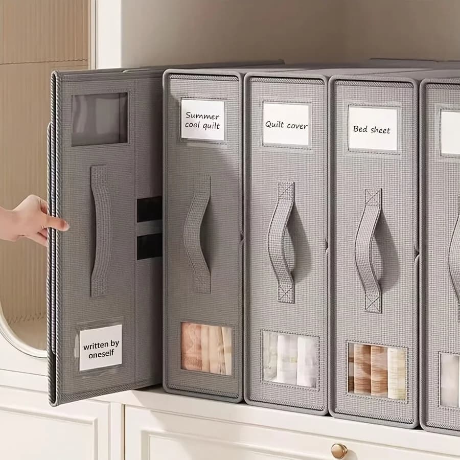 New Solid Color Simple Non-woven Fabric Bed Sheet Storage Box Fabric Bed Sheet Storage Wardrobe Bedroom Duvet Cover Storage Box