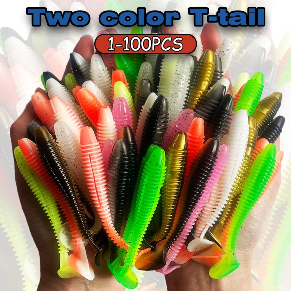 1-100PCS Esche Morbide Esche In Silicone per la Pesca Forniture Nuova Esca Da Pesca Artificiale Fihing Wobbler Merci Pesce Finto Kit Sport