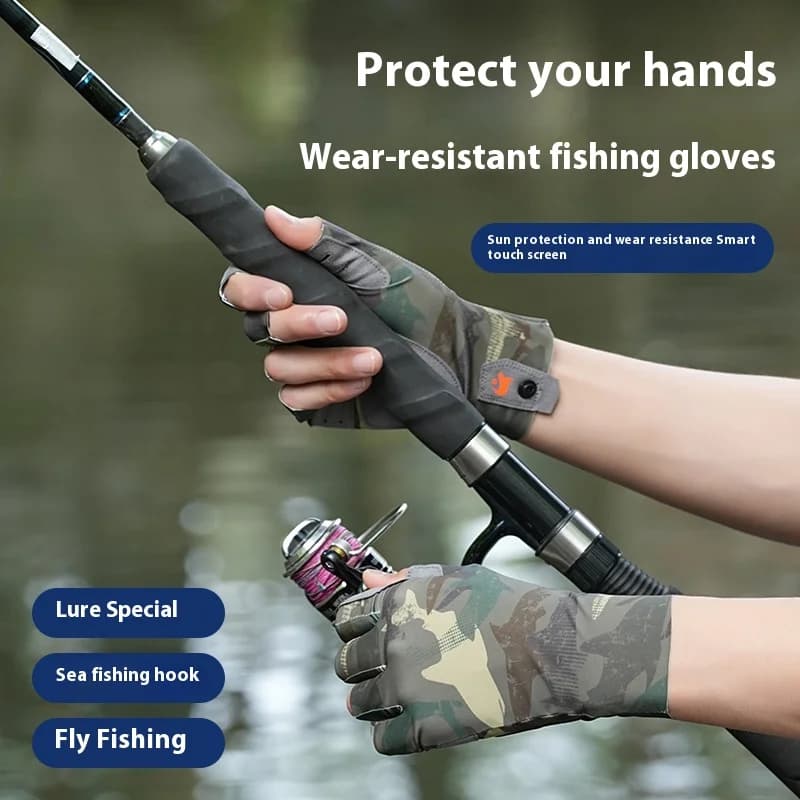 Guanti da pesca protezione solare estiva all'aperto traspirante antiscivolo resistente all'usura sport equitazione moto bicicletta fuoristrada