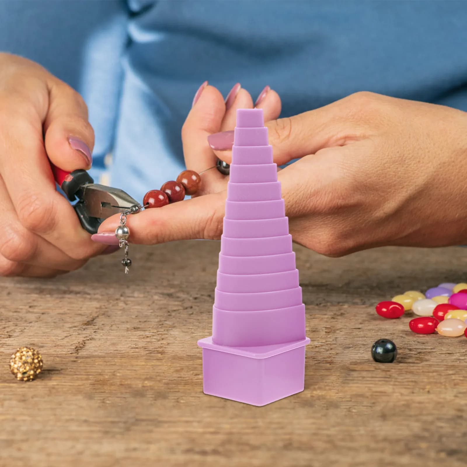 Set di 1 Strumento per Avvolgere Fili con Mandrini in Plastica Multiforma per Creazione di Gioielli, Fai-da-Te, Modellazione e Formatura del Filo