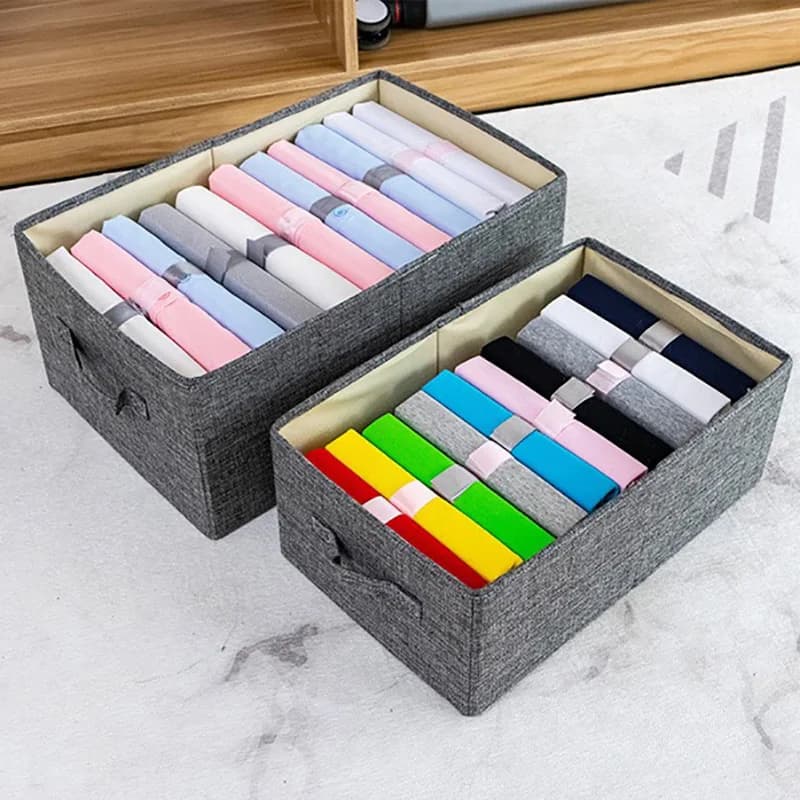ABNM Clothing Storage Boxes Non Woven Clothes Closet Basket Holder Books Organizer