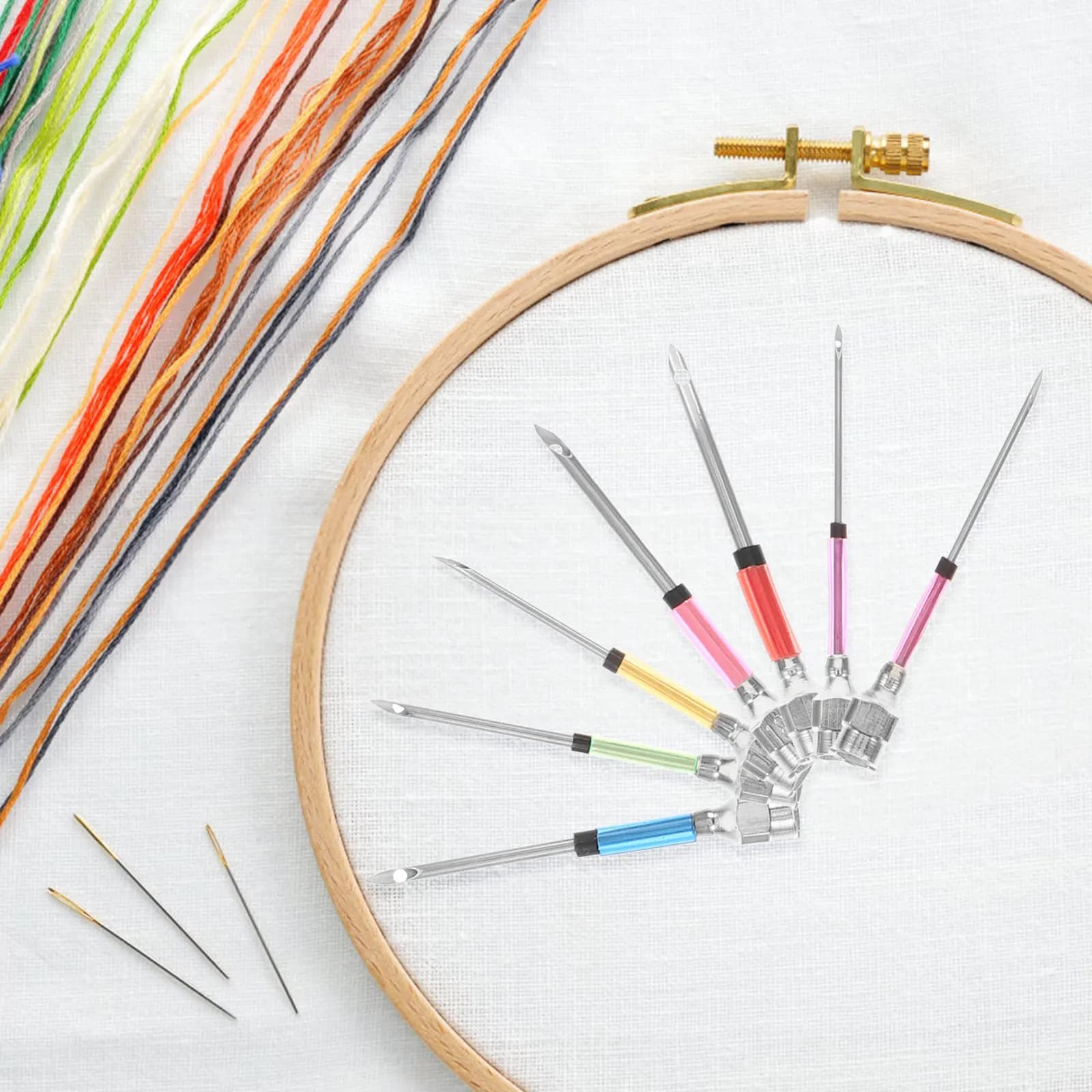 Set di aghi per punch needle fai da te, aghi da ricamo in metallo leggero, strumenti per cucito a punto croce, forniture per artigianato, per principianti