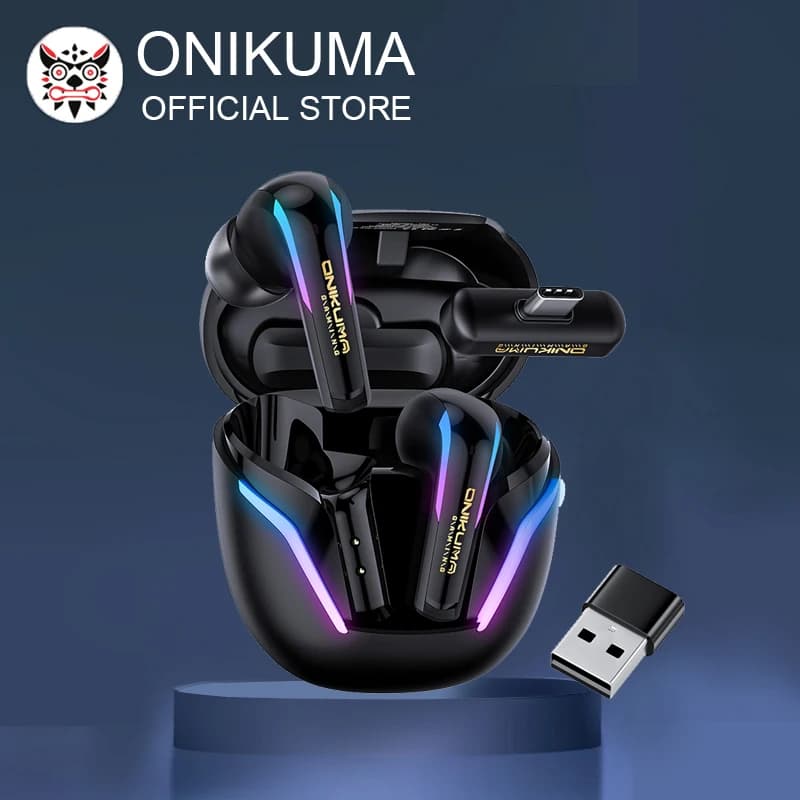ONIKUMA T27 dual mode wireless headphones with Touch control Stereo low latency play headphones 2.4Ghz with independent connection