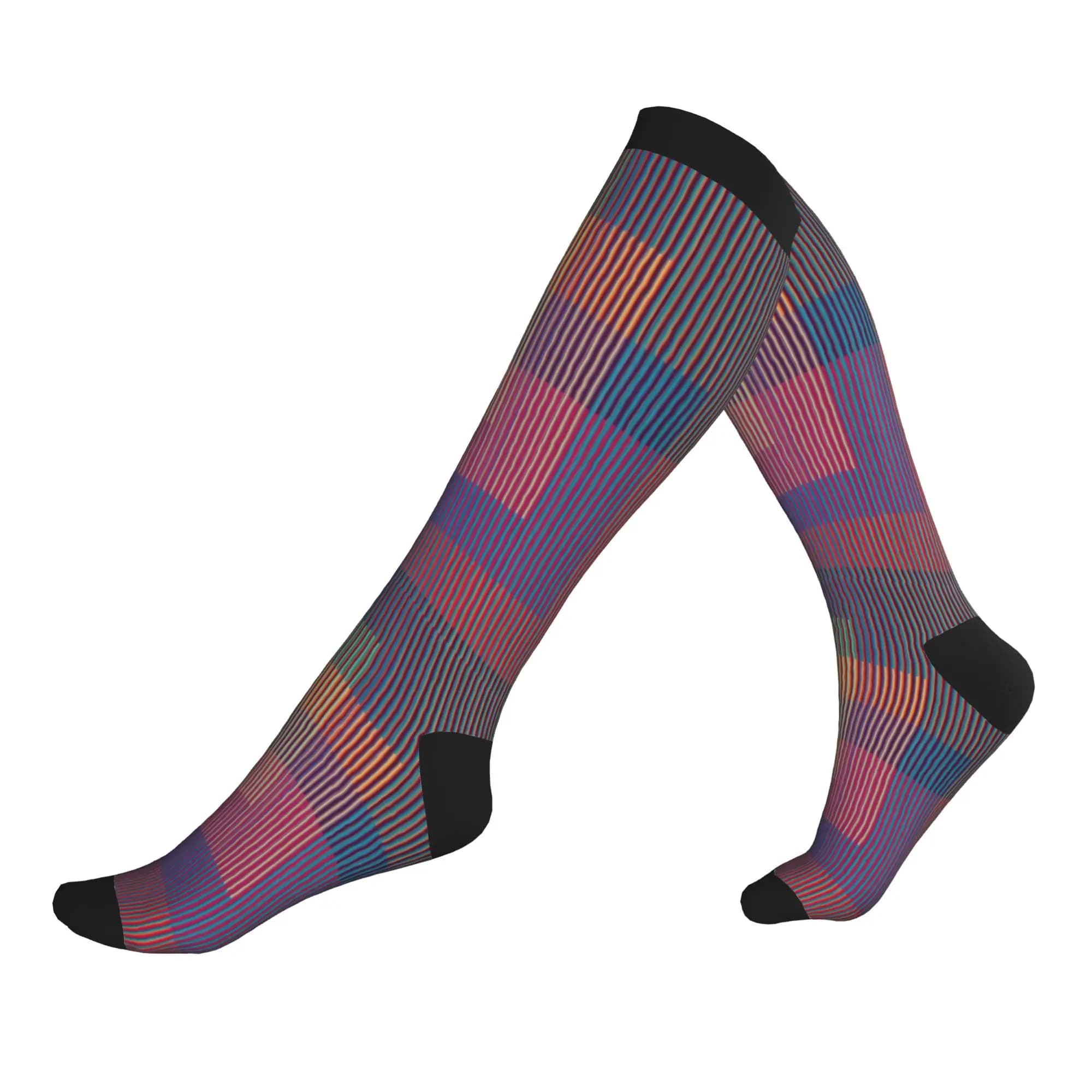 Harajuku Carlos Cruz Diez Socks Men Women Warm 3D Printing Physichromie Basketball Sports Sports Compression Socks