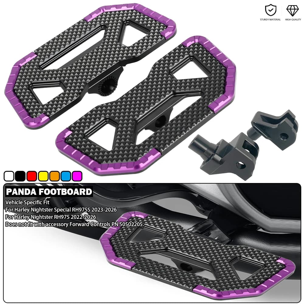 Pedane Poggiapiedi Ribassate Stile Panda per Conducente e Passeggero, Larghe, per Harley Nightster RH975 Special RH975S 2022-2026