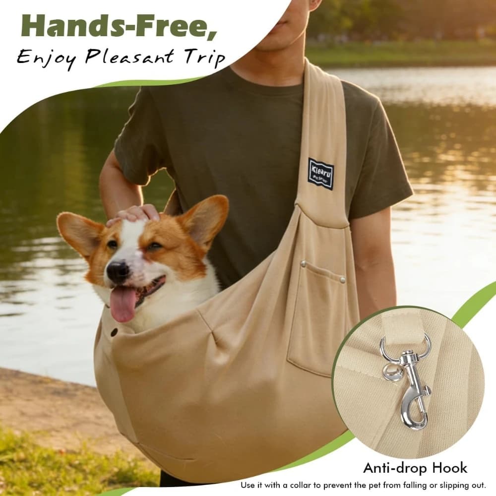 Cat Dog Sling Carrier Hands Free Reversible Pet Papoose Bag Soft Pouch and Tote Design for Puppy Small Dogs Cats Outdoor Travel