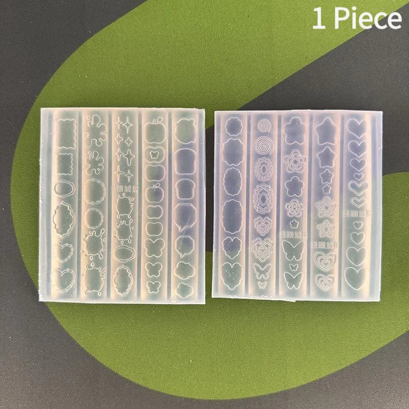 *3D Silicone Nail Art Mold Easy to Use Star Heart Stencils DIY Manicure Decor Tools for At-Home DIY Manicure