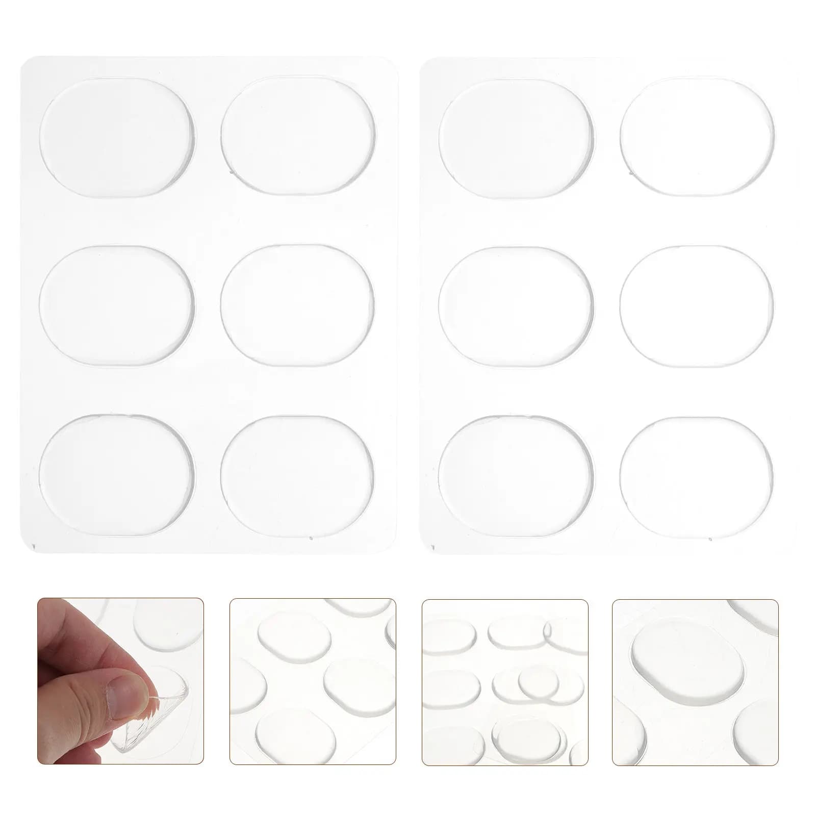 12 Pezzi di Pad Silenziosi Trasparenti Autoadesivi in Silicone per Tamburo, Piatto e Campanaccio, per la Soppressione del Suono e la Pratica Silenziosa