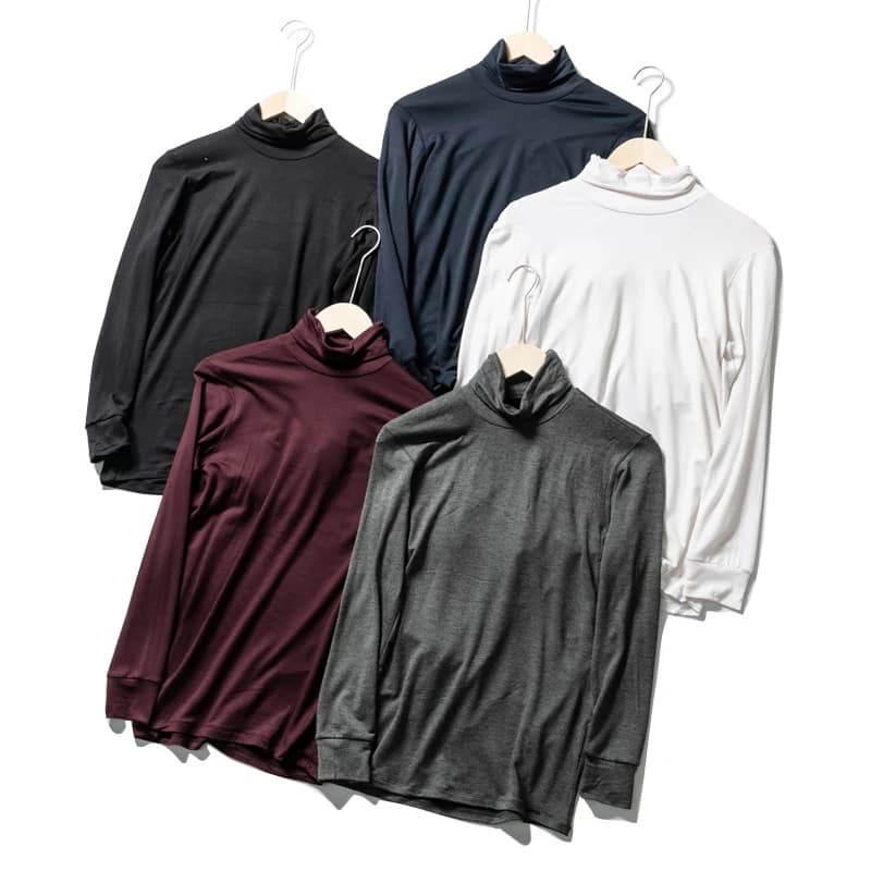 Maglietta a Collo Alto a Maniche Lunghe Comoda per Uomo e Donna, Traspirante e Morbida, Stile Urbano alla Moda per Coppie, Autunno Inverno