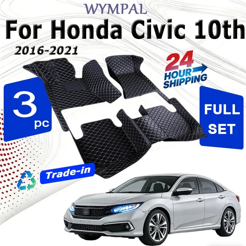 Tappetini per Auto per Honda Civic 10a Generazione 2021 2020 2019 2018 2017 2016, Accessori Interni Auto, Coperture per Veicoli