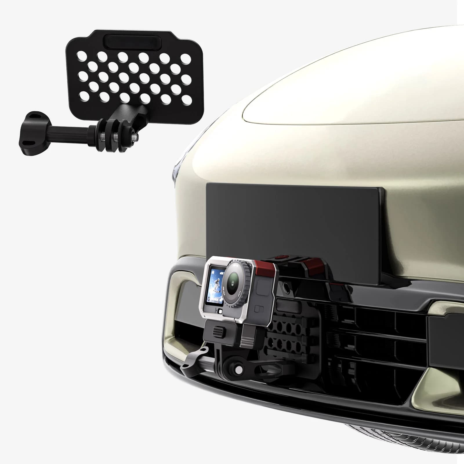 Supporto Professionale per Gancio di Traino a Basso Livello per Fotocamere Action GoPro e Insta360, Ideale per Riprese a Vista da Terra