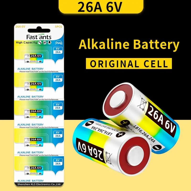 Batteria Alcalina Originale 26A 6V A26 L1816 GP26A ad Alta Tensione per Telecomando, Campanello, Allarme, Apriporta Garage