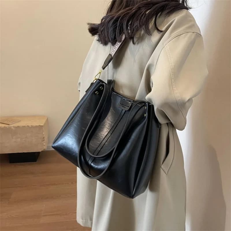 Borsa da Donna in Pelle di Lusso, Elegante e Classica, Stile Vintage Casual, Design Parigino, Borsa a Mano di Alta Gamma