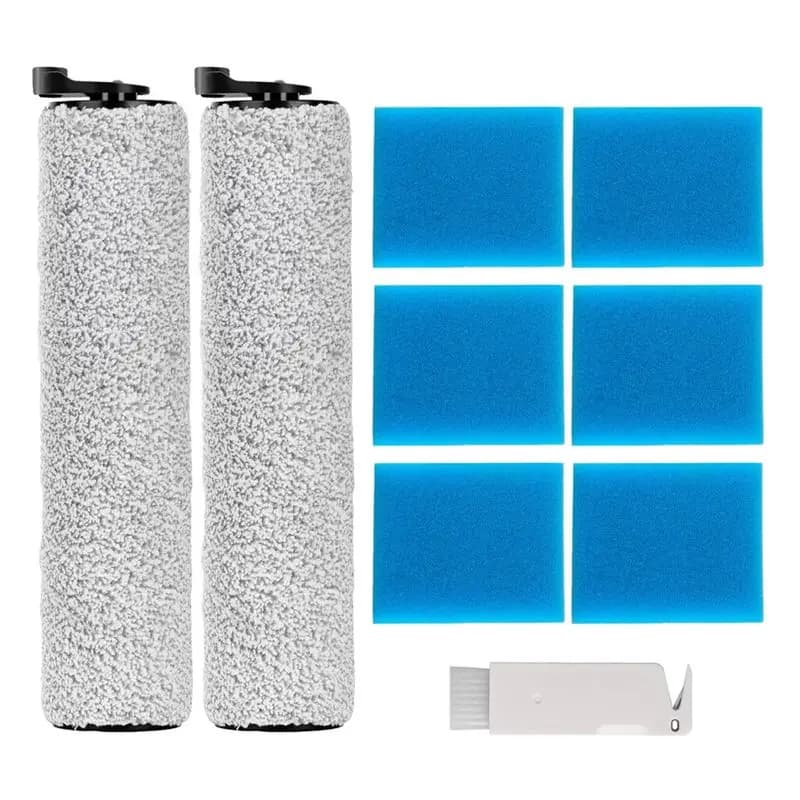 Spare accessories kit ABBK compatible with vacuum cleaner Tineco Ifloor 2, includes 2 roller brushes, 6 foam pre-filters