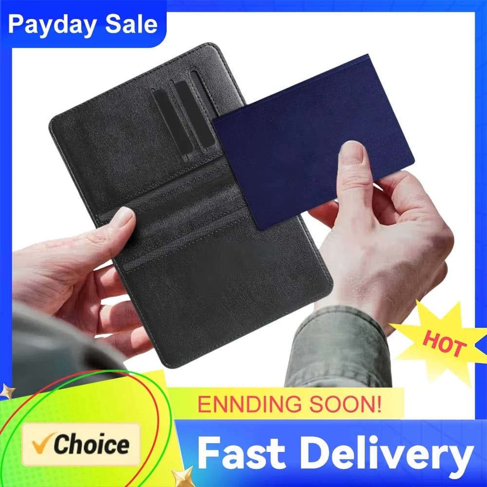 Anti-Lost Smart Passport Cover Location Tracker PU Leather Multi-Slot Card Holder Travel Wallet Wireless Charging for