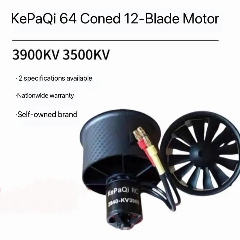 KePaQi 64mm Channel Violence Motor 12 Leaf Model Aircraft Drone Power 2840 3500KV 3900KV